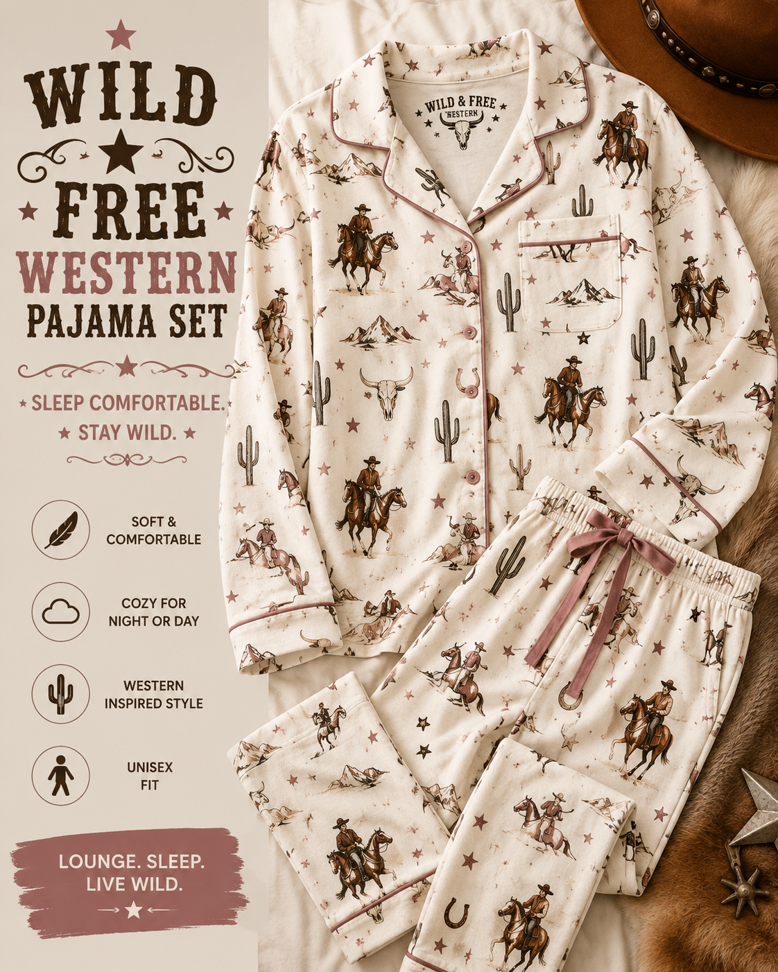 Wild & Free Western Pajama Set